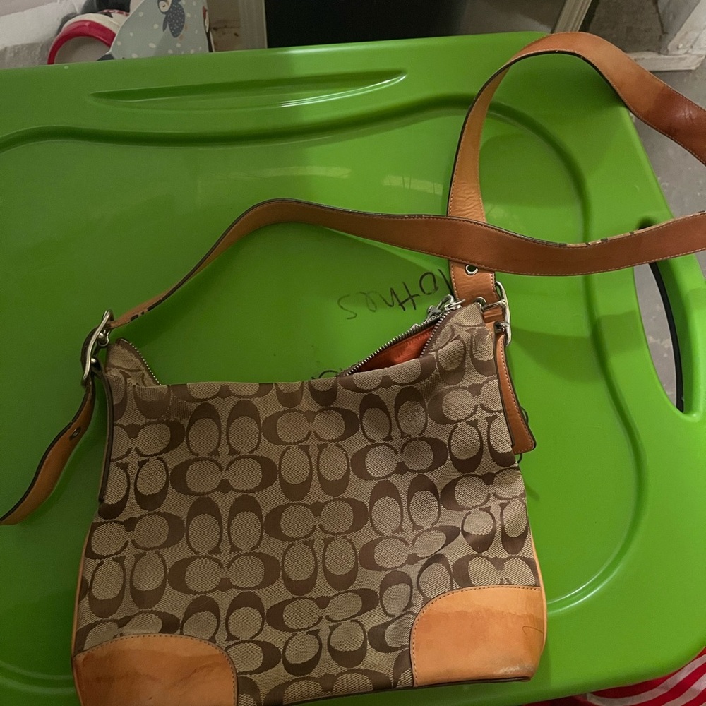Tan and Brown Coach Bag